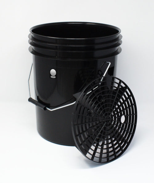 Black Car Detailing Bucket with Grit Guard - Wash Bucket for Scratch-Free Cleaning